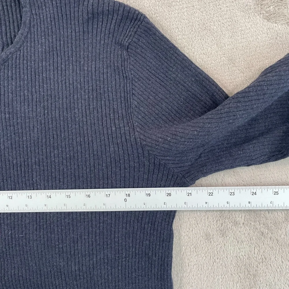 John Varvatos Henley Sweater Men Large Navy‎ Camel Hair Blend Ribbed USA $298